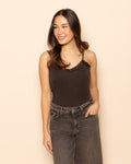 LACE V-NECK CAMI TOP BRUIN