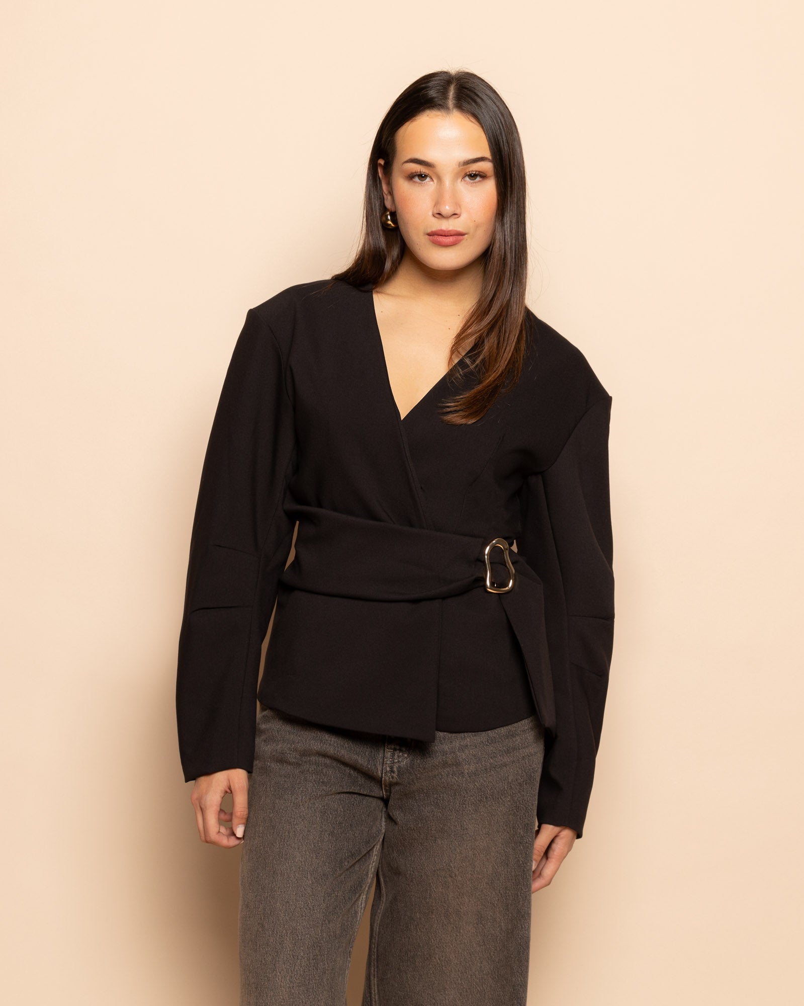 ELLE BUCKLE BLAZER ZWART