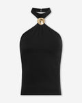 HALTER BROCHE TOP BLACK