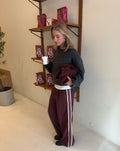 TAPE PINSTRIPE PANTALON BURGUNDY