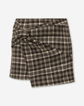 CHECK KNOTTED SKORT BROWN