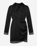 XELLY SATIN LACE DRESS BLACK