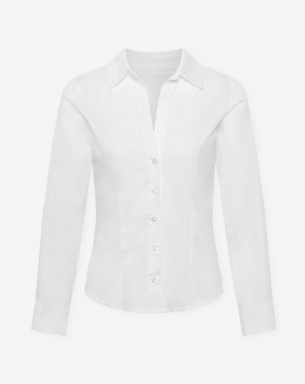 WAISTED POPLIN BLOUSE WIT