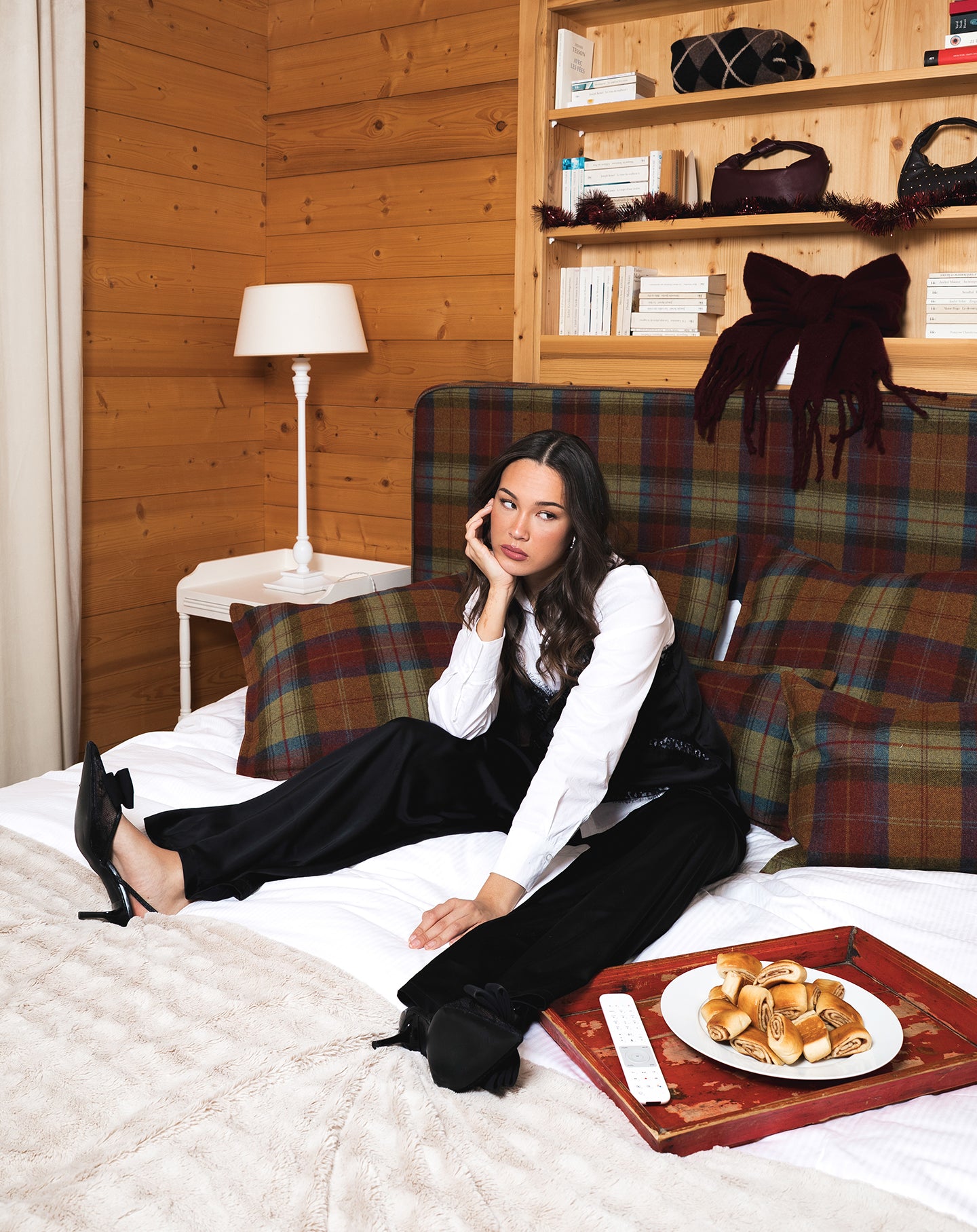 SATIN LACE CAMI TOP ZWART