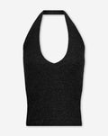 GLITTER HALTER TOP BLACK