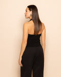 GLITTER HALTER TOP BLACK