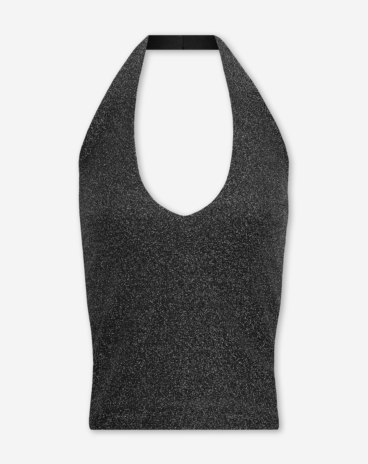 GLITTER HALTER TOP SILVER