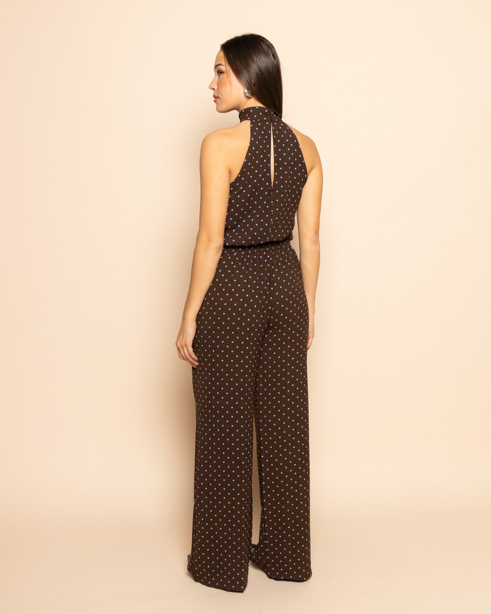 JULIE SMALL DOT HALTER TOP BRUIN