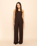 ISA STRAPLESS JUMPSUIT TALL BROWN