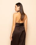 SATIN HALTER TOP BRUIN