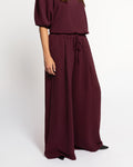 JULIE WIDE LEG PANTALON TALL DARK BURGUNDY