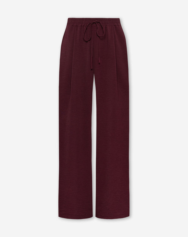 JULIE WIDE LEG PANTALON DONKER BURGUNDY