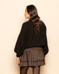 SUEDINE RUFFLE SKIRT BROWN