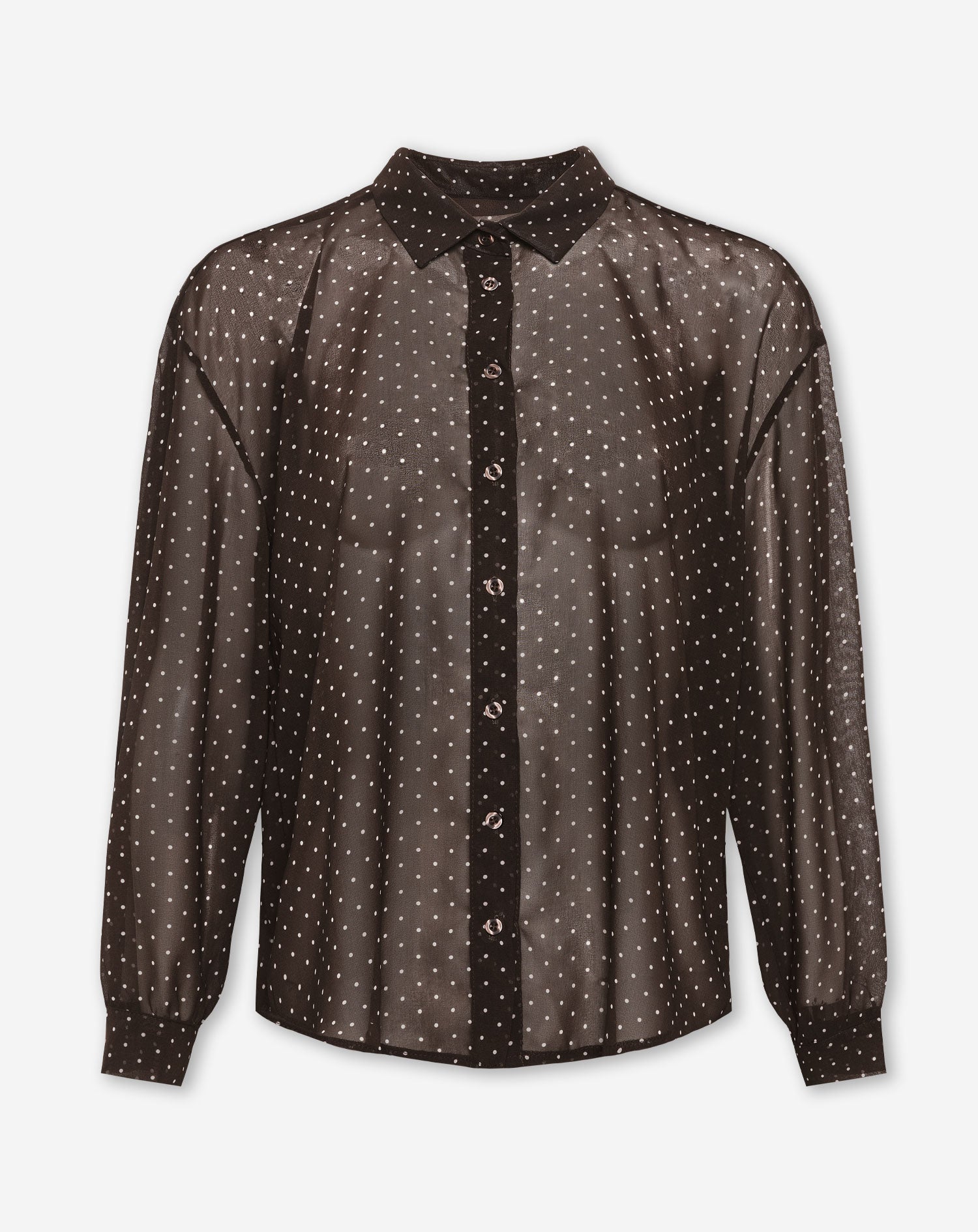 DANA SMALL DOTS BLOUSE BROWN