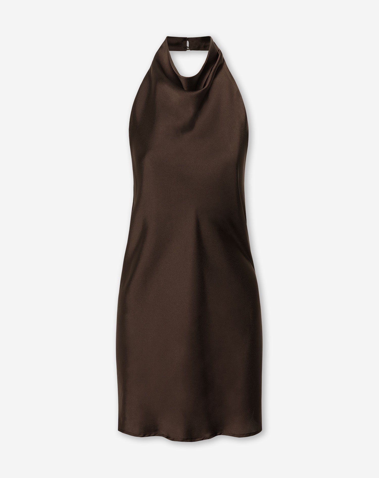 IRIS SATIN HALTER DRESS BROWN | Most Wanted IRIS SATIN HALTER DRESS BROWN | Most Wanted