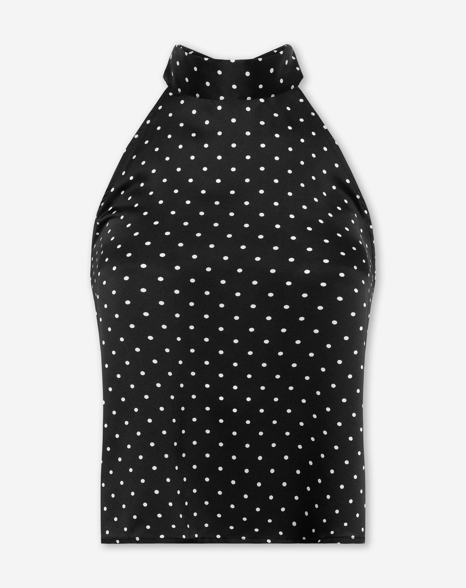 SATIN DOTS HALTER TOP