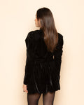 VELVET GLITTER BUBBLE HEM SKIRT BLACK