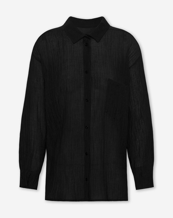 FANCY CHIFFON OVERSIZED BLOUSE ZWART