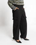 CARGO PANTALON PETITE ZWART