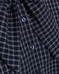 CHECK BOW BLOUSE MARINEBLAUW