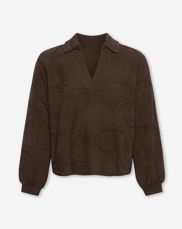 FEMKE FLOWER TOP BROWN
