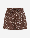 JULIE DEER PRINT ELASTIC SHORTS BRUIN