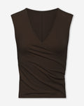 TAMAR WRAP CAP SLEEVE TOP DONKERBRUIN