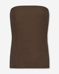 CARMEN LINEN STRAPLESS TOP BRUIN