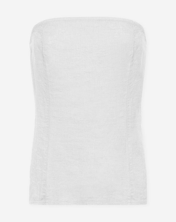 CARMEN LINEN STRAPLESS TOP WIT