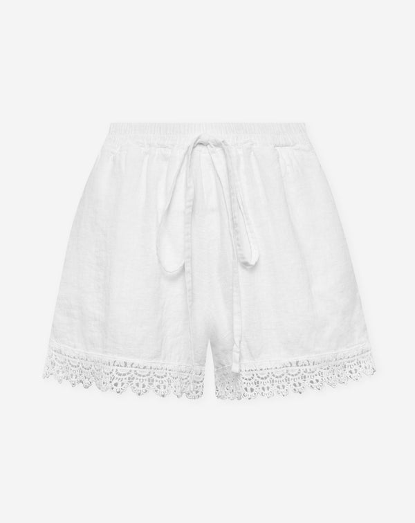 CARMEN LACE LINEN SHORTS WIT