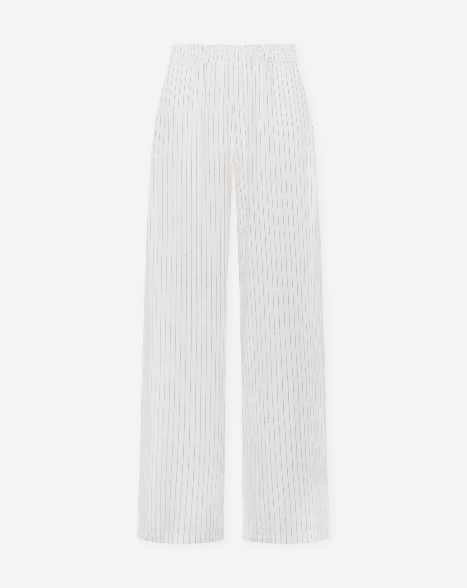 PINSTRIPE LINEN STRAIGHT LEG PANTS WIT
