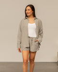 CHECK SCARF BLOUSE BRUIN