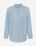 CHECK OVERSIZED BLOUSE LICHTBLAUW