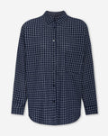CHECK OVERSIZED BLOUSE MARINEBLAUW