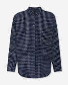 CHECK OVERSIZED BLOUSE NAVY