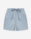 CHECK ELASTIC SHORTS LICHTBLAUW