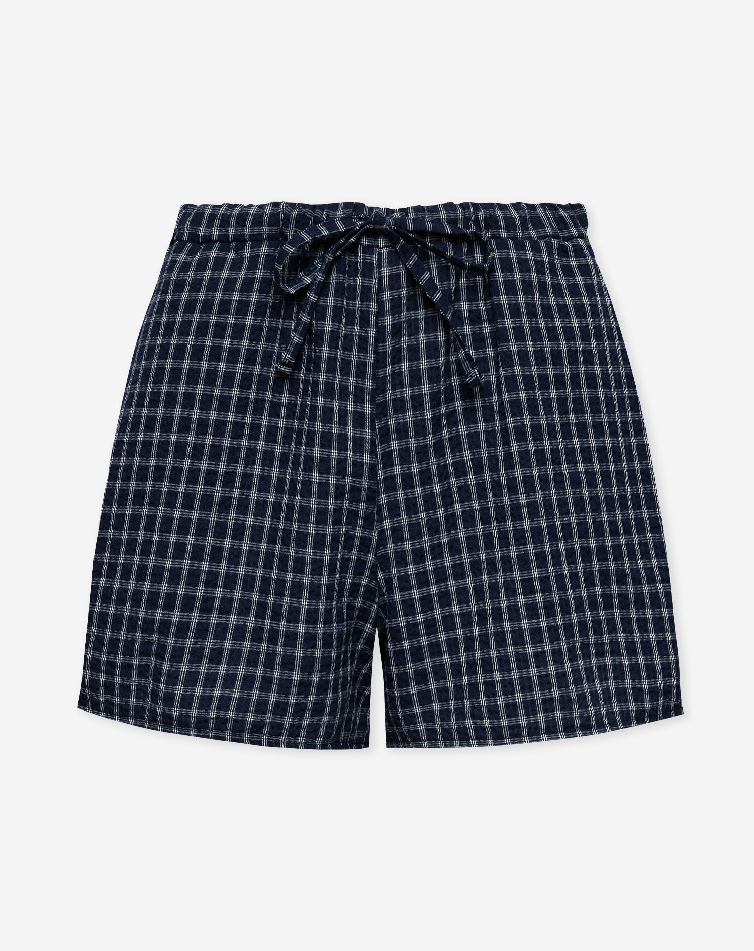 CHECK ELASTIC SHORTS MARINEBLAUW