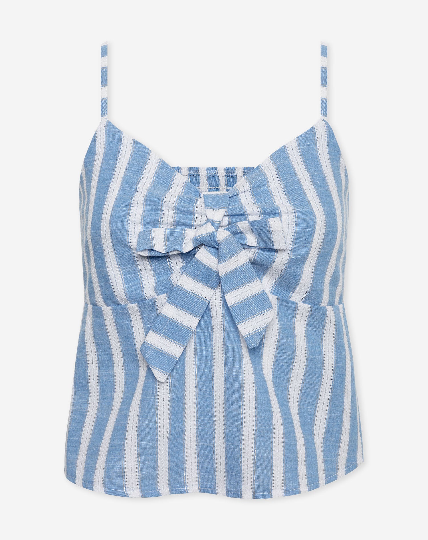 MAEVE STRIPE LUREX CAMI TOP BLAUW