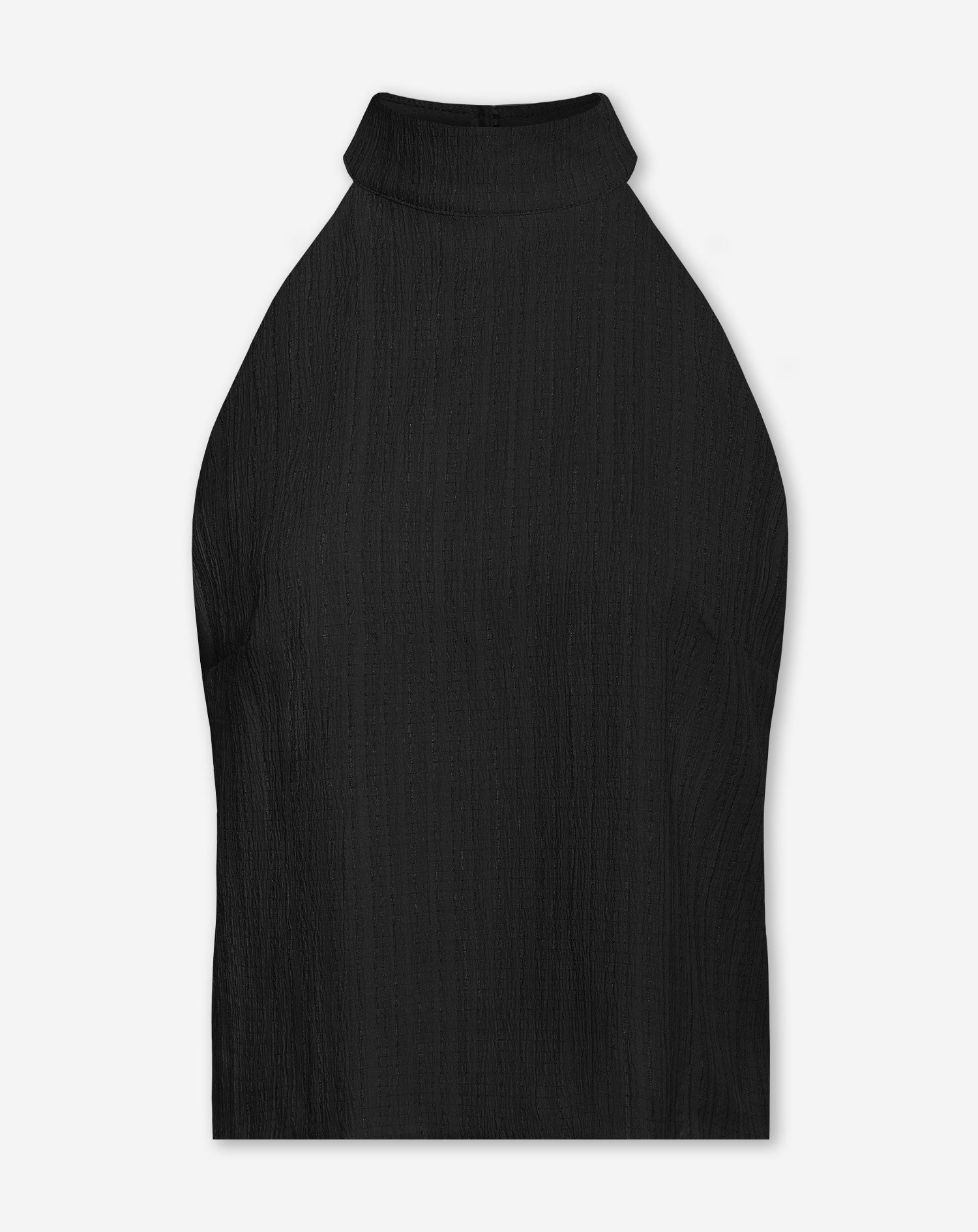 MIMMI STRUCTURE HALTER TOP ZWART