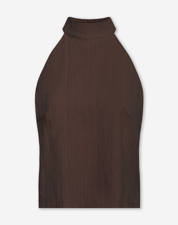 MIMMI STRUCTURE HALTER TOP BRUIN