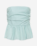 BESSY STRIPE PEPLUM TOP LICHTGROEN