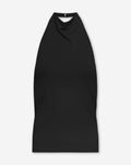 TAMAR DRAPED HALTER TOP ZWART