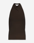 TAMAR DRAPED HALTER TOP DONKERBRUIN