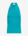 TAMAR DRAPED HALTER TOP TURQUOISE