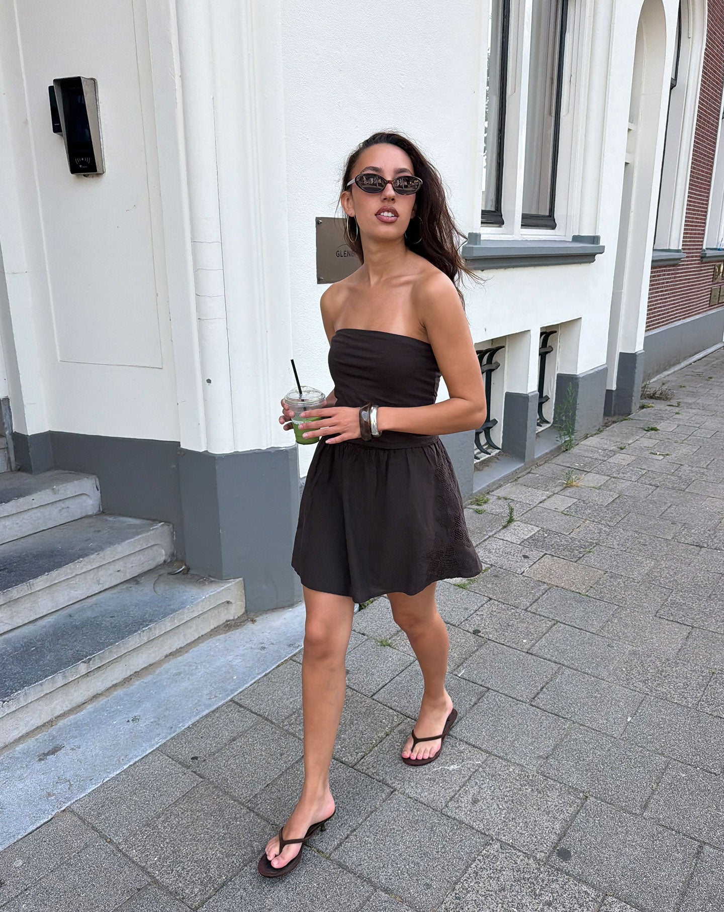 COTTON EMBROIDERY SKIRT DONKERBRUIN