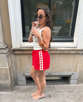 POLLY HEART TAPE SHORTS RED