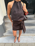 COTTON FLAP SKIRT DONKERBRUIN