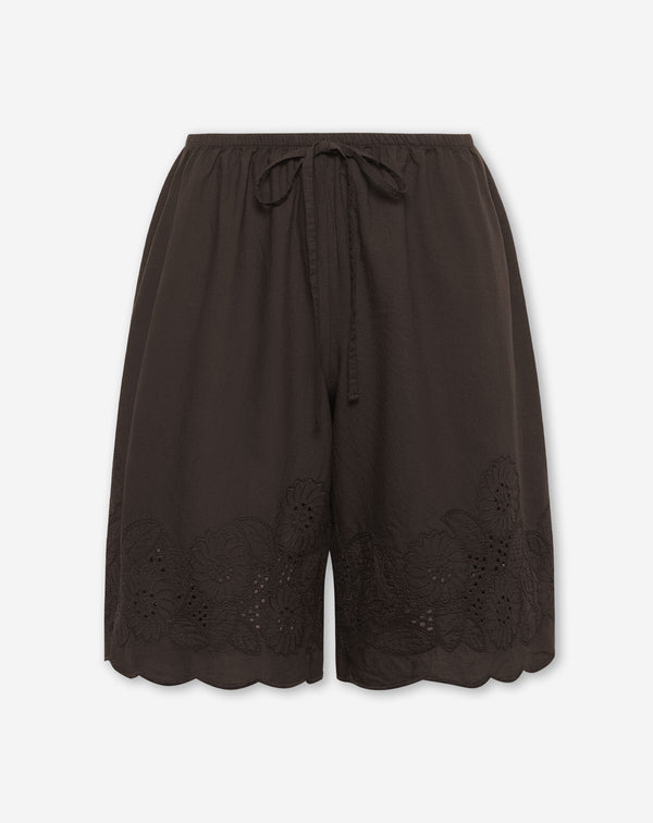 COTTON EMBROIDERY BERMUDA DONKERBRUIN