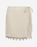 POLLY BEADS WRAP SKIRT BEIGE