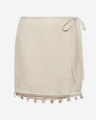 POLLY BEADS WRAP SKIRT BEIGE